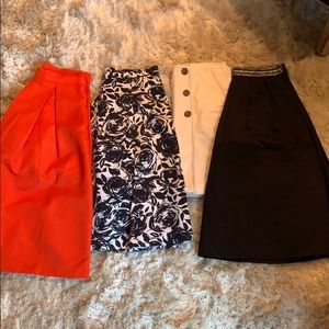Bundle of knee length size 4 skirts